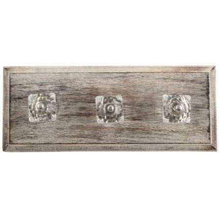 Clear Glass Square Cut Wooden Hooks